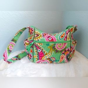 *RETIRED* Vera Bradley Crossbody Purse in Frutti Tutti Green and Pink Paisley